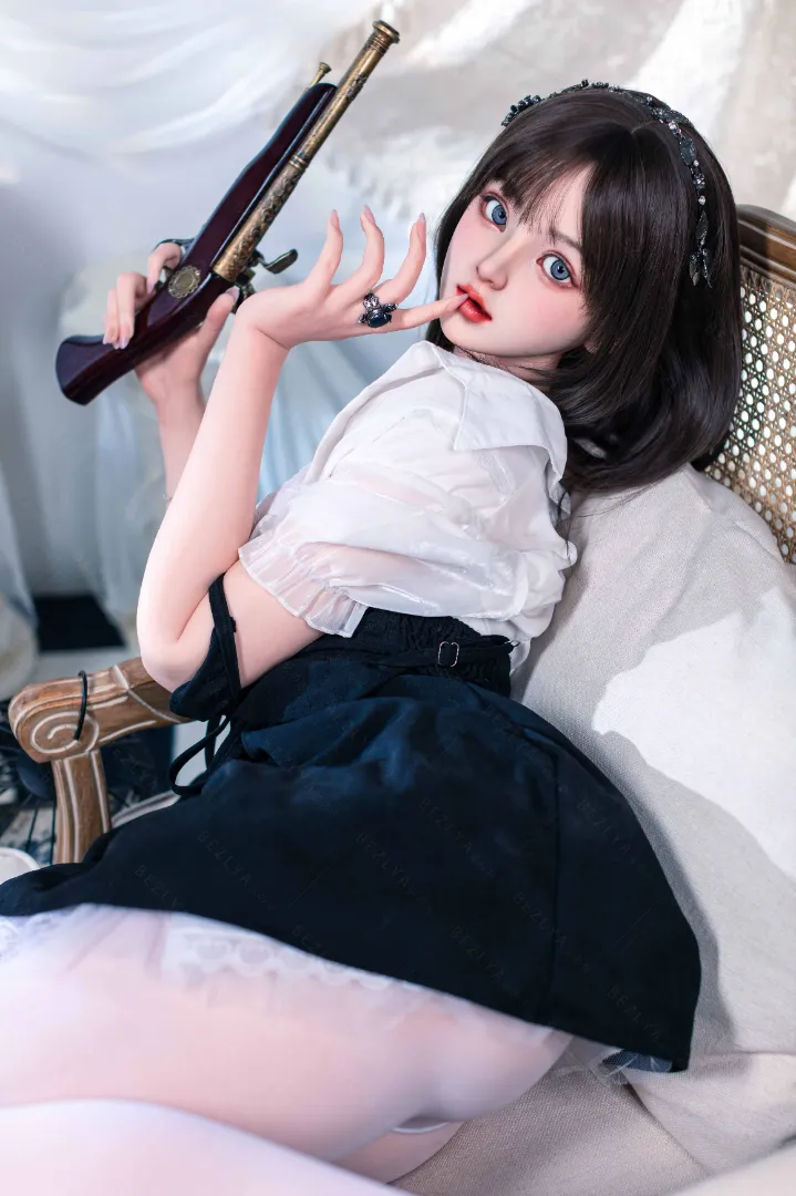 155cm (5ft1) A-Cup Ringan Silikon Patung Seks Kepala Rahang Boleh Gerak Convallaria